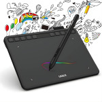 Ugee S640 Drawing Tablet 6.3x4 inch Digital Graphic Tablets 10 Shortcuts Design Art pad for Android PC Windows Mac OSU Game