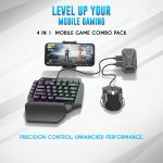 4 IN 1 Mobile Gaming Combo - Single Handed Bluetooth Keyboard Mouse