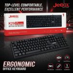 Jedel Office Keyboard KB12 – Wired USB Full-Size Keyboard for Desktop PC, Laptop, Computer