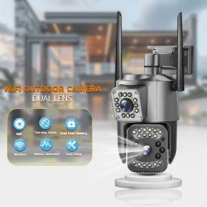 Dual Lens Camera Monitor Home Outdoor HD Phone Remote PTZ WiFi 4G Camera Night Vision Gun and Ball Camera for Home