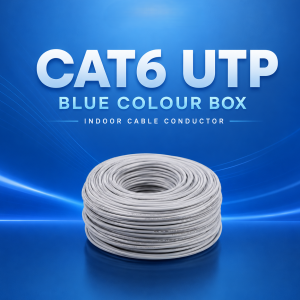 CAT6 UTP BLUE COLOUR BOX INDOOR CABLE CONDUCTOR: 0.57MM CCA, 305m/BOX, JACKET COLOUR: LIGHT GREY HTI