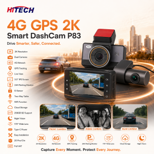 HiTech 4G GPS 2K Smart DashCam P83 (Front and Inside Camera)