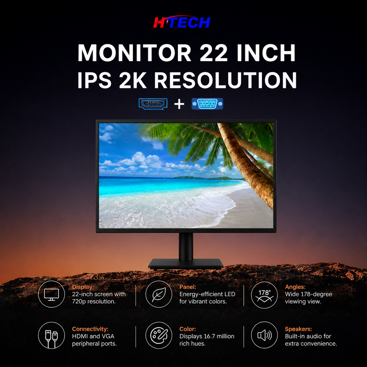 MONITOR 22 INCH IPS 2K RESOLUTION HITECH2